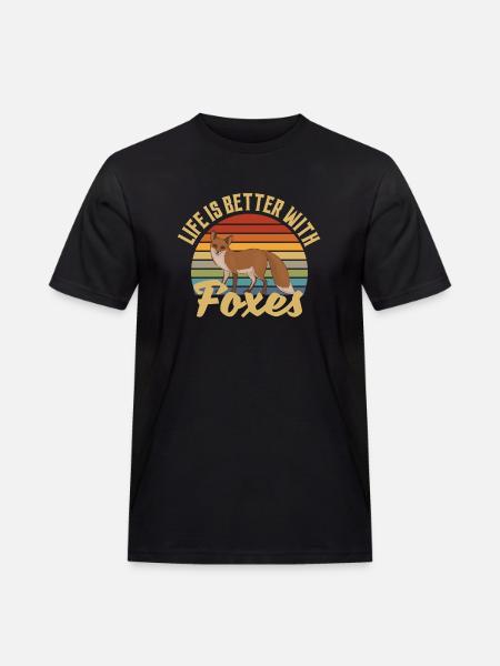 Life Is Better With Foxes - Men's Workwear T-Shirt - black