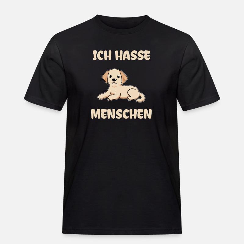 Labrador Ich Hasse Menschen - Männer Workwear T-Shirt - Schwarz