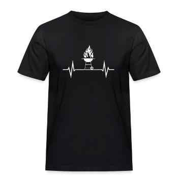 Grillen EKG BBQ Herzschlag Herzfrequenz - Männer Workwear T-Shirt - Schwarz - Vorne - AI Model Male 178 light (178cm)
