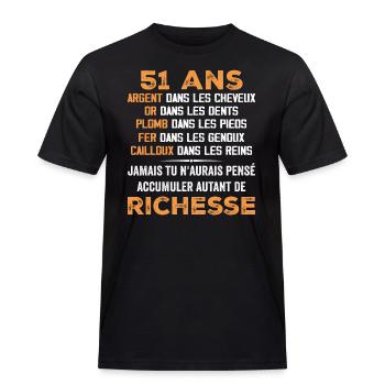 51 Ans Cadeau D'anniversaire Drôle Cadeau 51 ans - T-shirt Workwear homme - noir - Devant - AI Model Male 178 light (178cm)