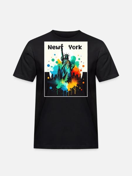 Lebendige Freiheitskunst - Männer Workwear T-Shirt - Schwarz