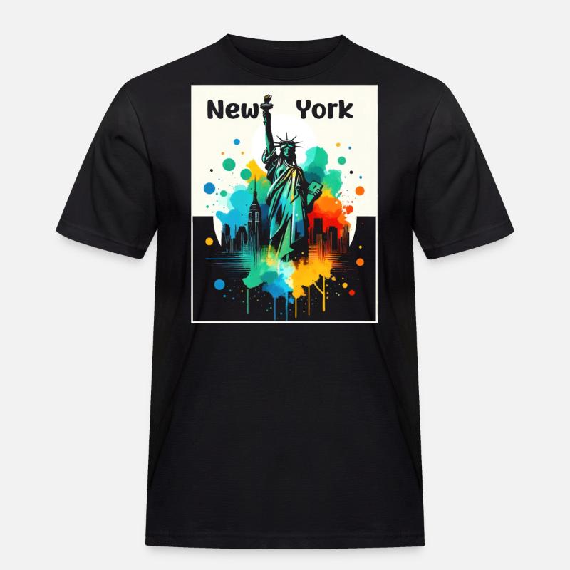 Lebendige Freiheitskunst - Männer Workwear T-Shirt - Schwarz