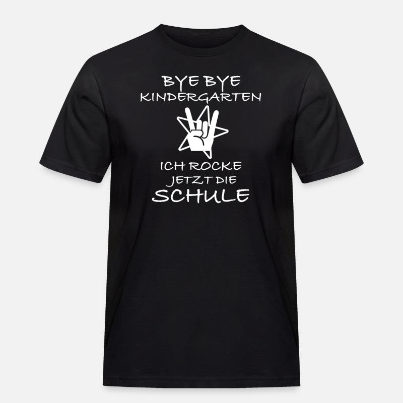 BYE BYE KINDERGARTEN - Männer Workwear T-Shirt - Schwarz