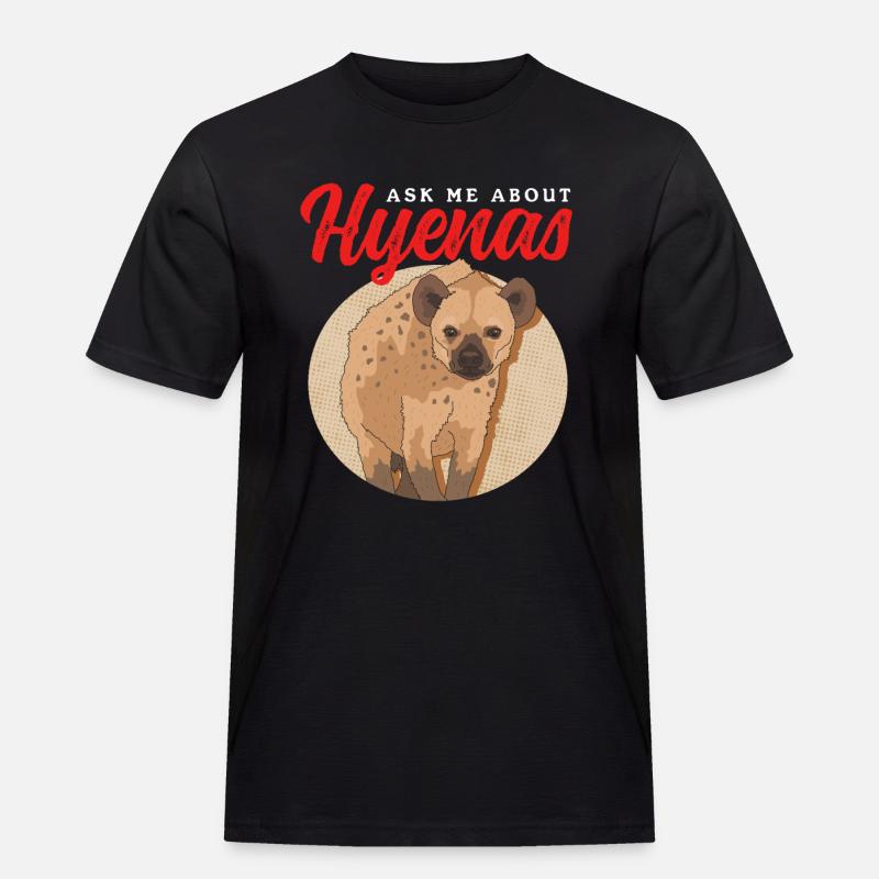 Hyäne Hyänen Tüpfelhyäne Geschenk - Männer Workwear T-Shirt - Schwarz