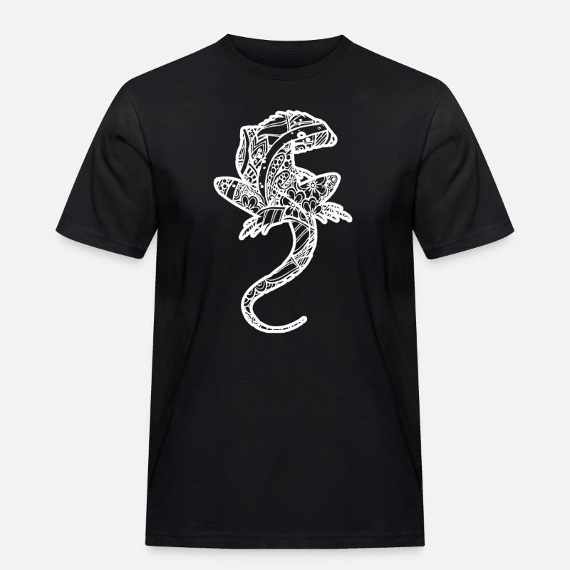 Lizard Floral Pattern - Men's Workwear T-Shirt - black
