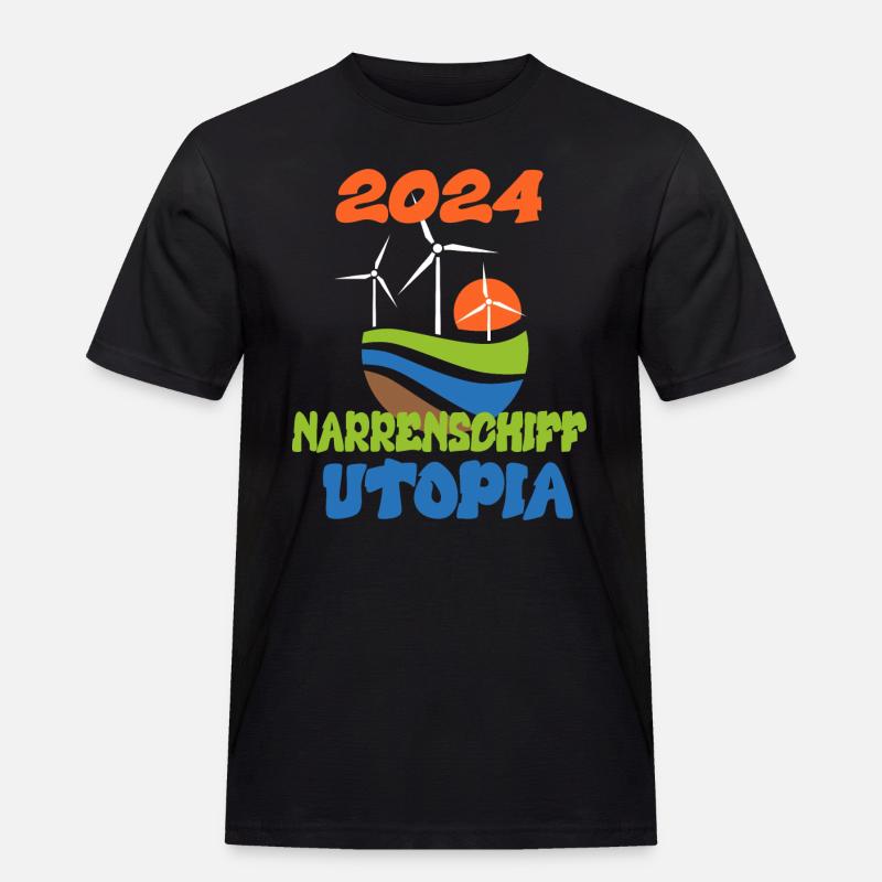 Narrenschiff Utopia, 2024 - Männer Workwear T-Shirt - Schwarz