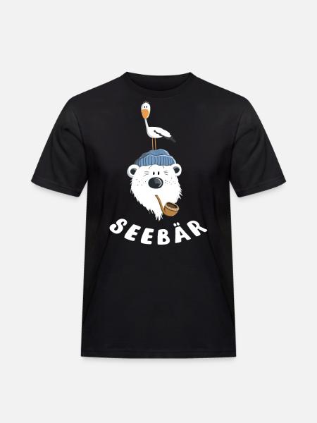 Süßer Seebär - Männer Workwear T-Shirt - Schwarz