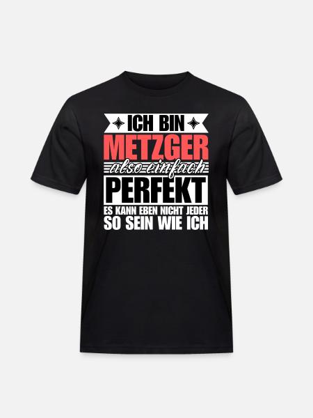Perfekter Metzger - Männer Workwear T-Shirt - Schwarz