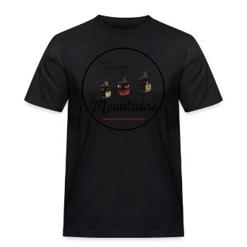 a good Place to be - The Mountains Berge Alpen - Männer Workwear T-Shirt - Schwarz - Vorne - AI Model Male 178 light (178cm)