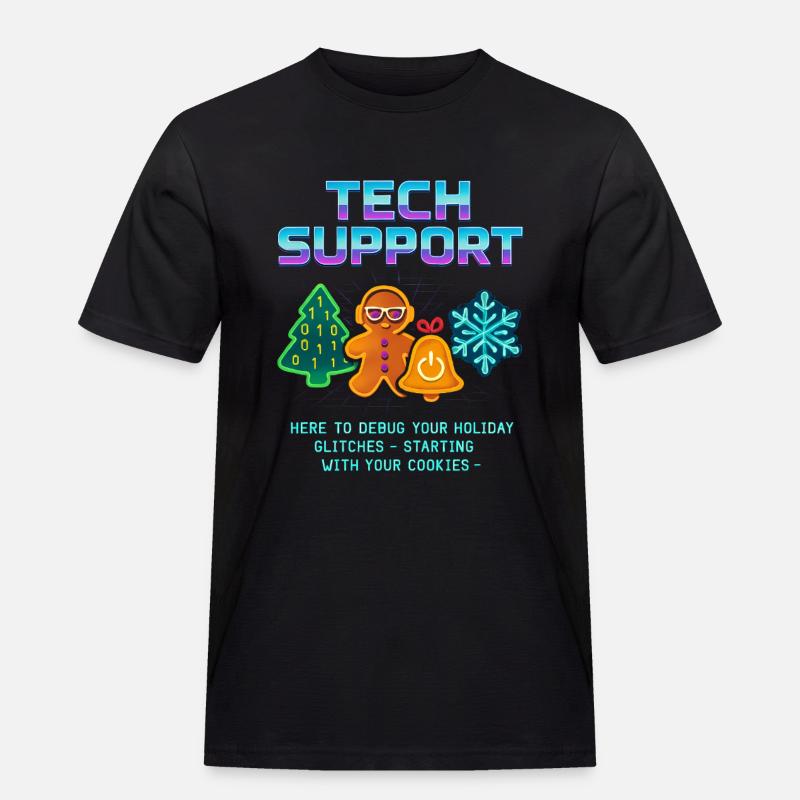Funny Technical Support Debug Christmas - Men's Workwear T-Shirt - black