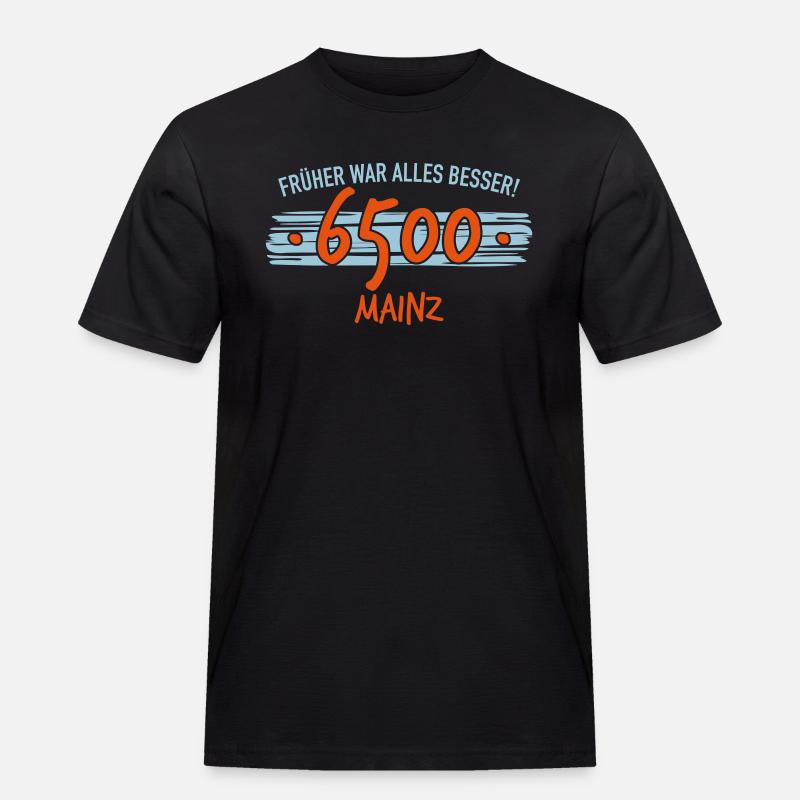 Früher 6500 Mainz - Männer Workwear T-Shirt - Schwarz