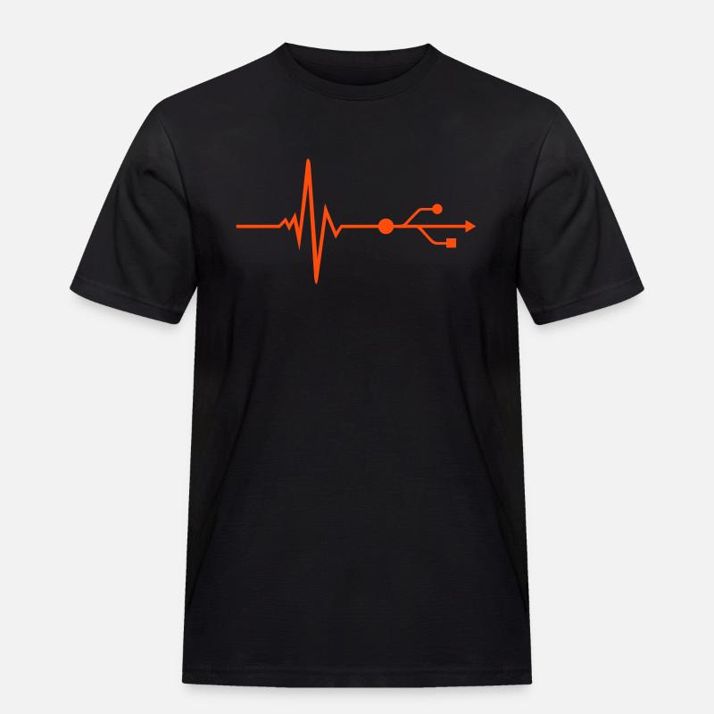 USB - DJ - Puls - Beat - Männer Workwear T-Shirt - Schwarz