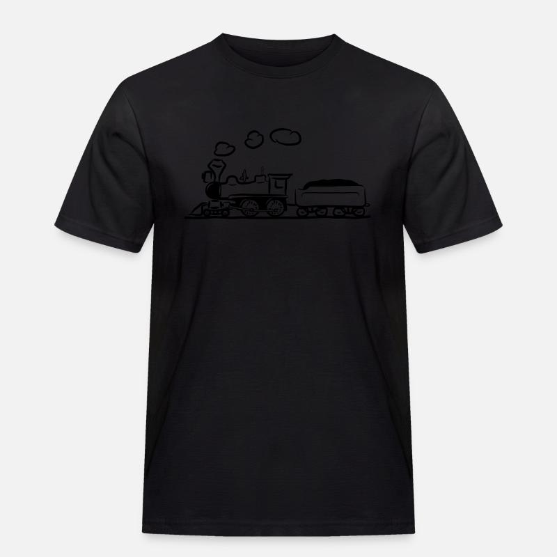 dampflok lok eisenbahn western comic - Männer Workwear T-Shirt - Schwarz