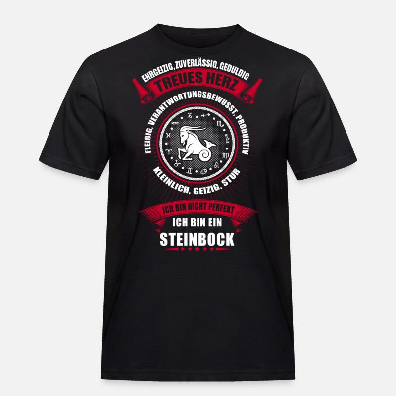 Steinbock Sternzeichen Horoskop - Männer Workwear T-Shirt - Schwarz