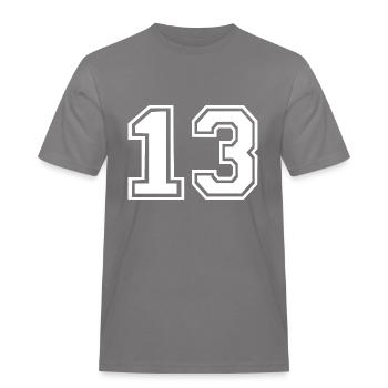 13 - Männer Workwear T-Shirt - Grau - Vorne - AI Model Male 185 dark (185cm)
