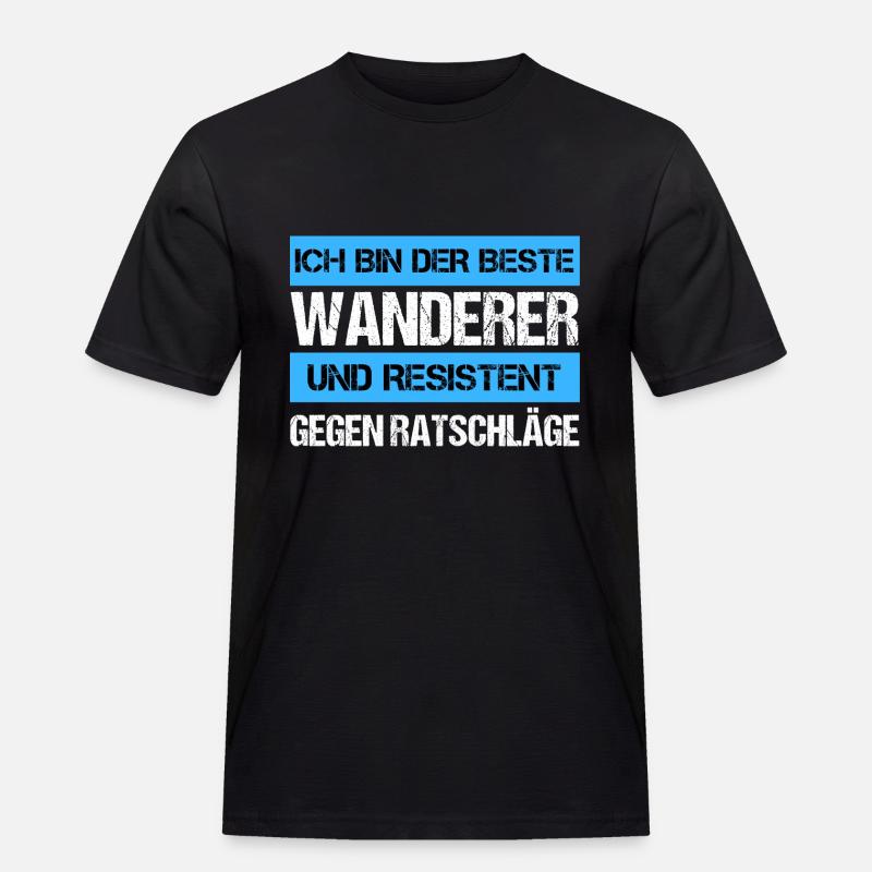 Resistenter Wanderer - Männer Workwear T-Shirt - Schwarz