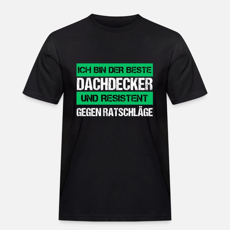 Resistenter Dachdecker - Männer Workwear T-Shirt - Schwarz