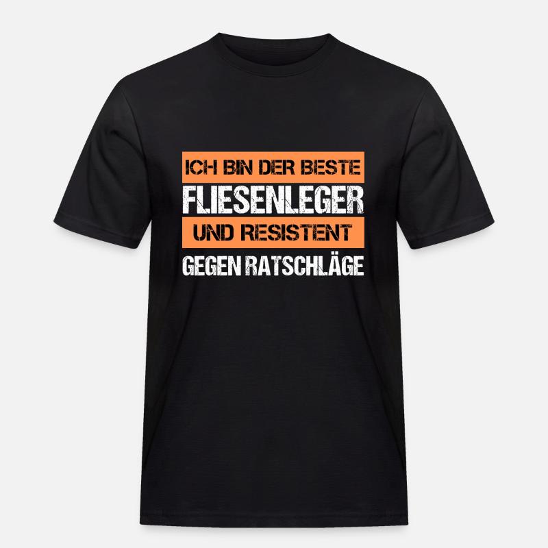 Resistenter Fliesenleger - Männer Workwear T-Shirt - Schwarz