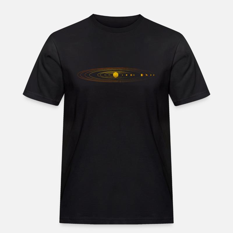 Sonnensystem - Männer Workwear T-Shirt - Schwarz