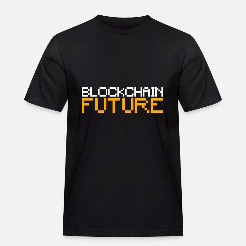 Blockchain Future Bitcoin - Männer Workwear T-Shirt - Schwarz