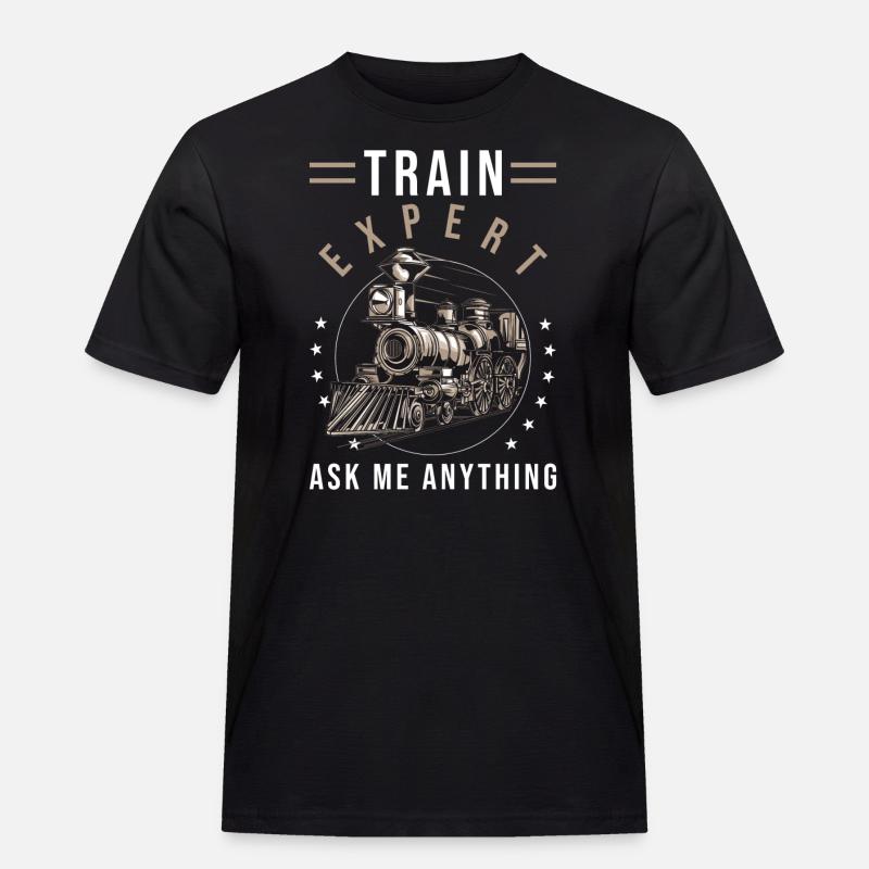 Zug Eisenbahn Geschenk - Männer Workwear T-Shirt - Schwarz