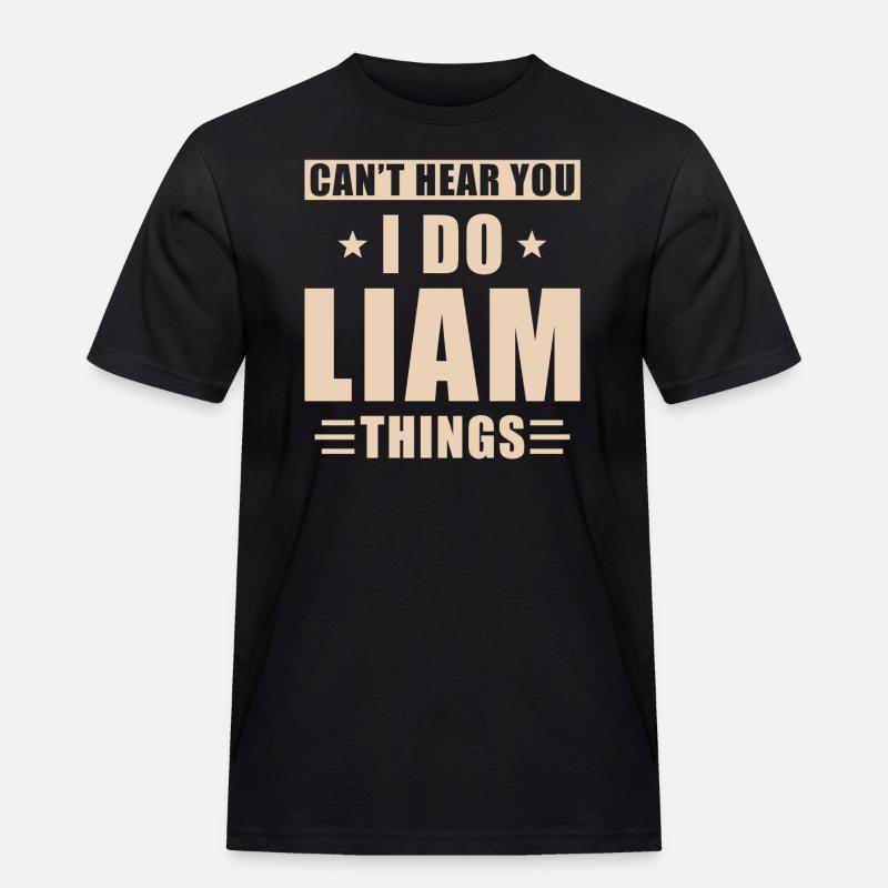 Liam things - Männer Workwear T-Shirt - Schwarz