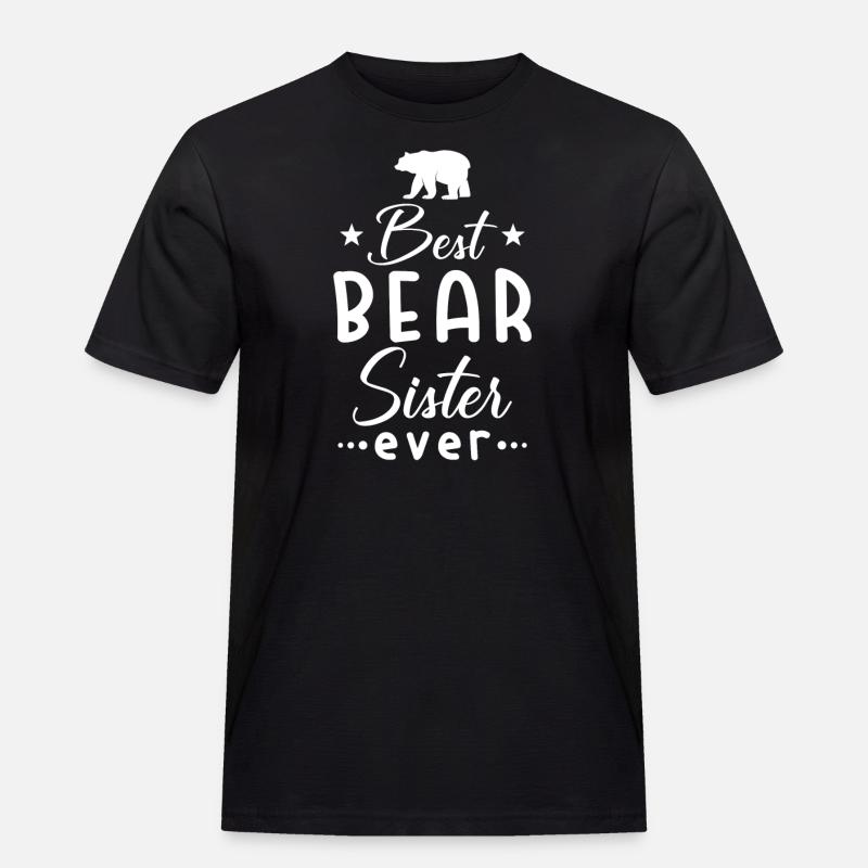 Schwester Bären Schwester - Männer Workwear T-Shirt - Schwarz
