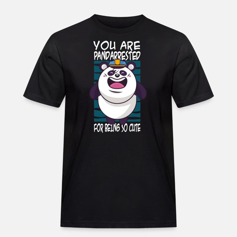 Panda Spruch niedlich - Männer Workwear T-Shirt - Schwarz