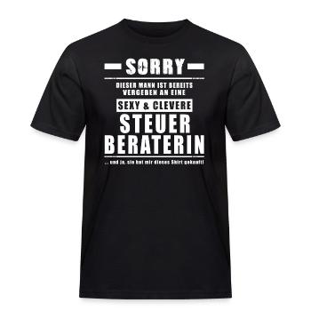 Steuerberaterin - Mann Vergeben Hoodie - Männer Workwear T-Shirt - Schwarz - Vorne - AI Model Male 178 light (178cm)