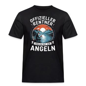 Offizieller Rentner: Endlich Zeit zum Angeln Shirt - Männer Workwear T-Shirt - Schwarz - Vorne - AI Model Male 178 light (178cm)