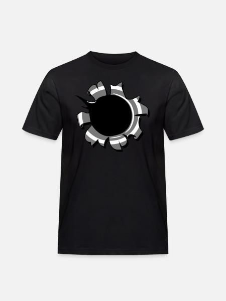 Loch einschuss waffe - Männer Workwear T-Shirt - Schwarz