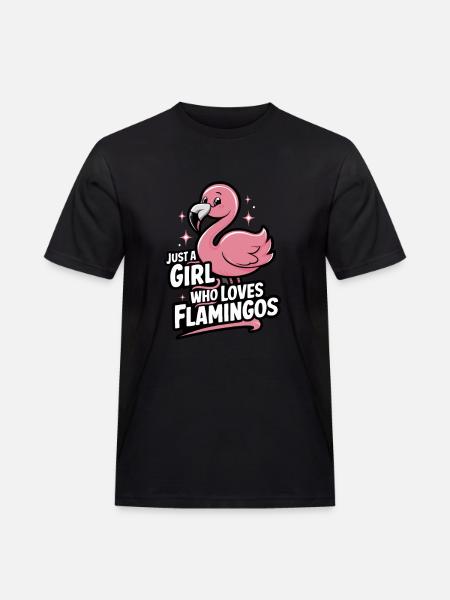 Flamingo Tier Rosa - Männer Workwear T-Shirt - Schwarz