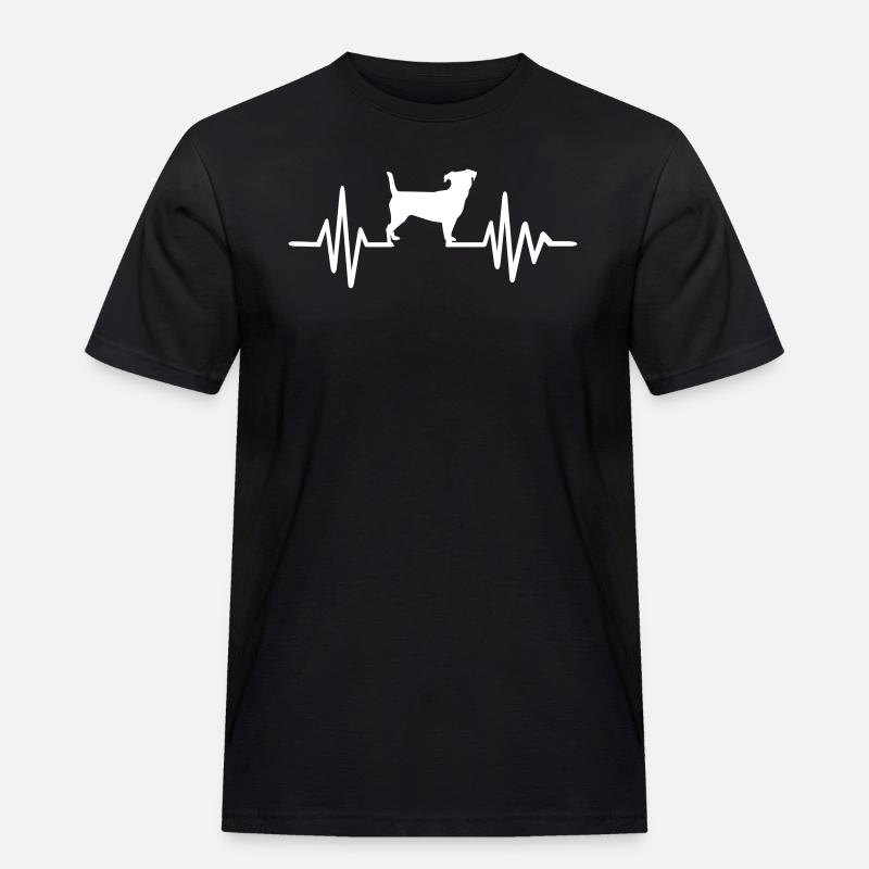 Jack Russell - Männer Workwear T-Shirt - Schwarz