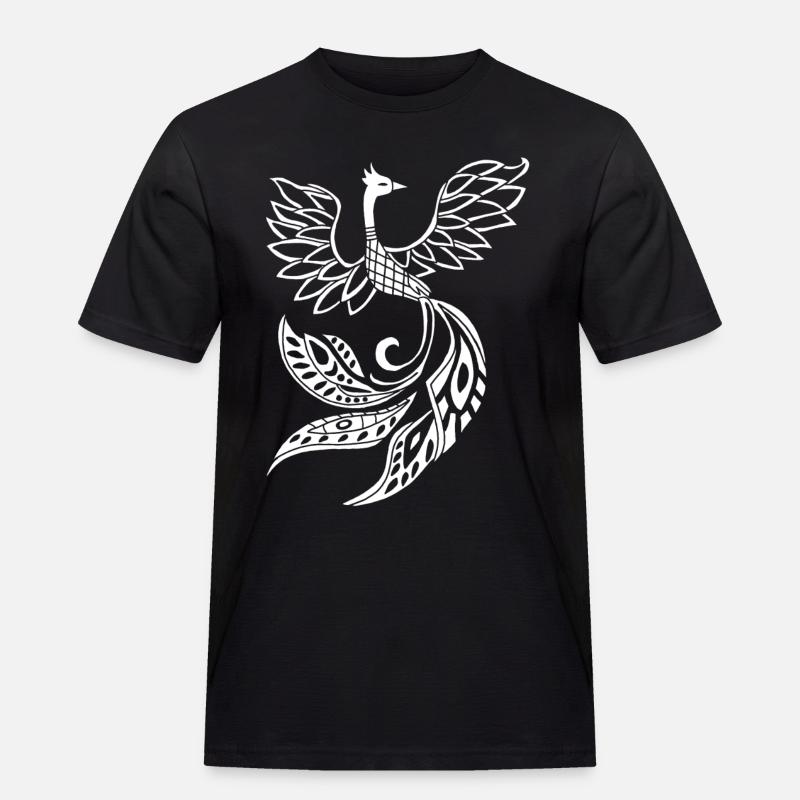 Weißer Phönixvogel - Männer Workwear T-Shirt - Schwarz