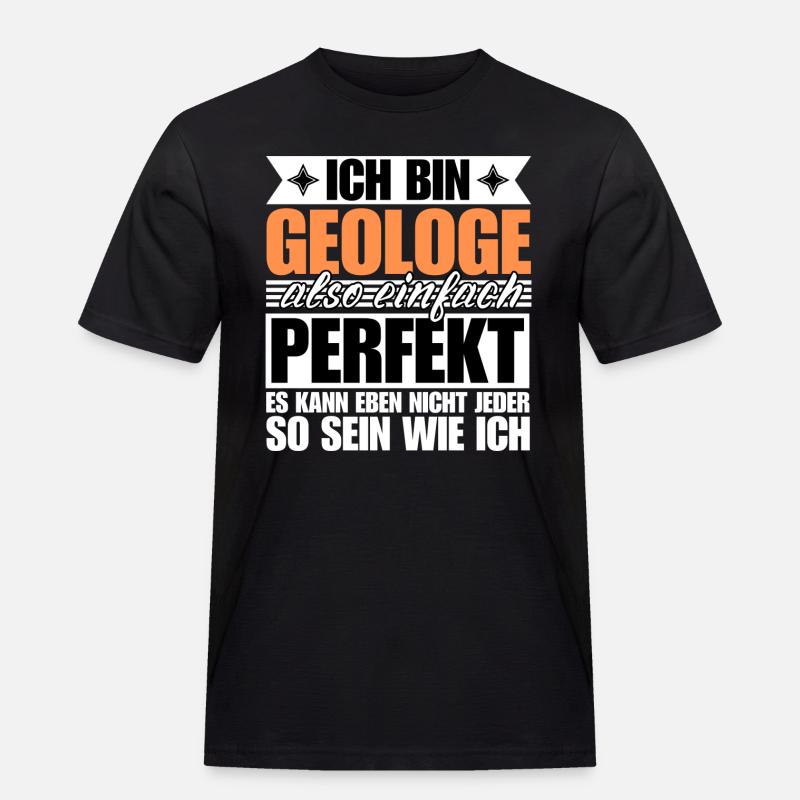 Perfekter Geologe - Männer Workwear T-Shirt - Schwarz