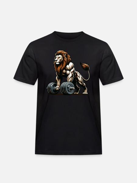 LEO DUMBBELL FITNESS KRACHTSPORT SPIERADER - Mannen Workwear T-shirt - zwart