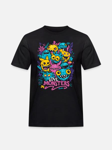 Love Monsters - Men's Workwear T-Shirt - black