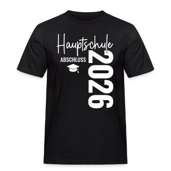 Hauptschule Abschluss - Hauptschulabschluss 2026  - Männer Workwear T-Shirt - Schwarz - Vorne - AI Model Male 178 light (178cm)
