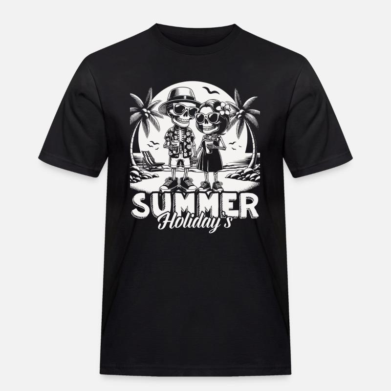 Summer Holidays - Männer Workwear T-Shirt - Schwarz