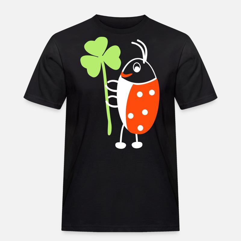 Glückskäfer - Männer Workwear T-Shirt - Schwarz