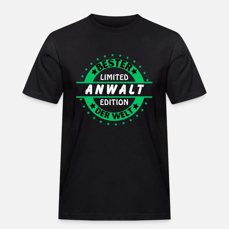 Bester Anwalt der Welt - Männer Workwear T-Shirt - Schwarz