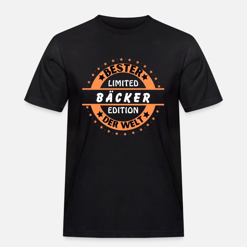 Bester Bäcker der Welt - Männer Workwear T-Shirt - Schwarz