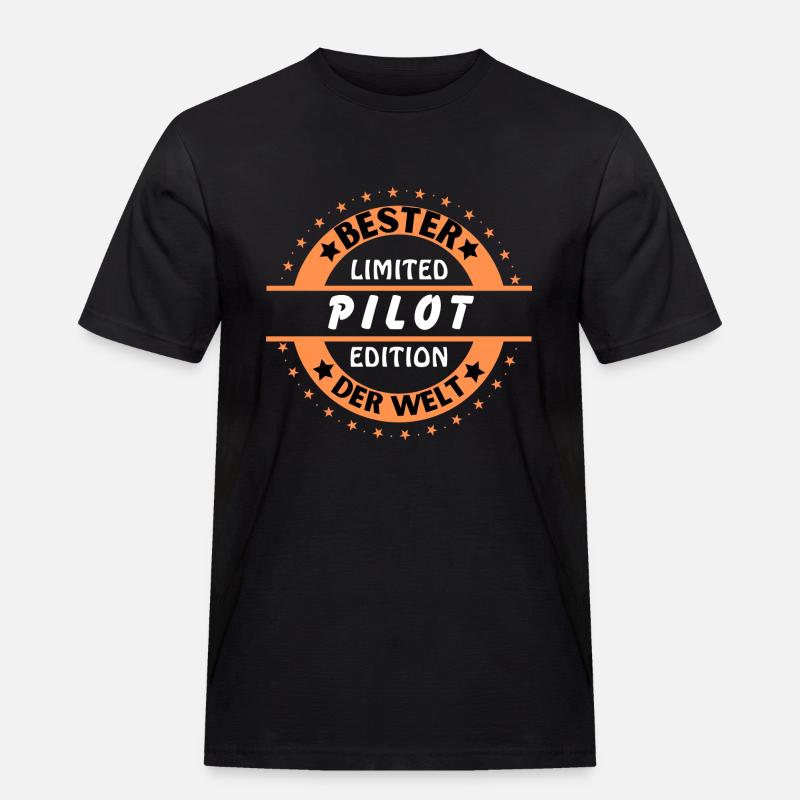 Bester Pilot der Welt - Männer Workwear T-Shirt - Schwarz