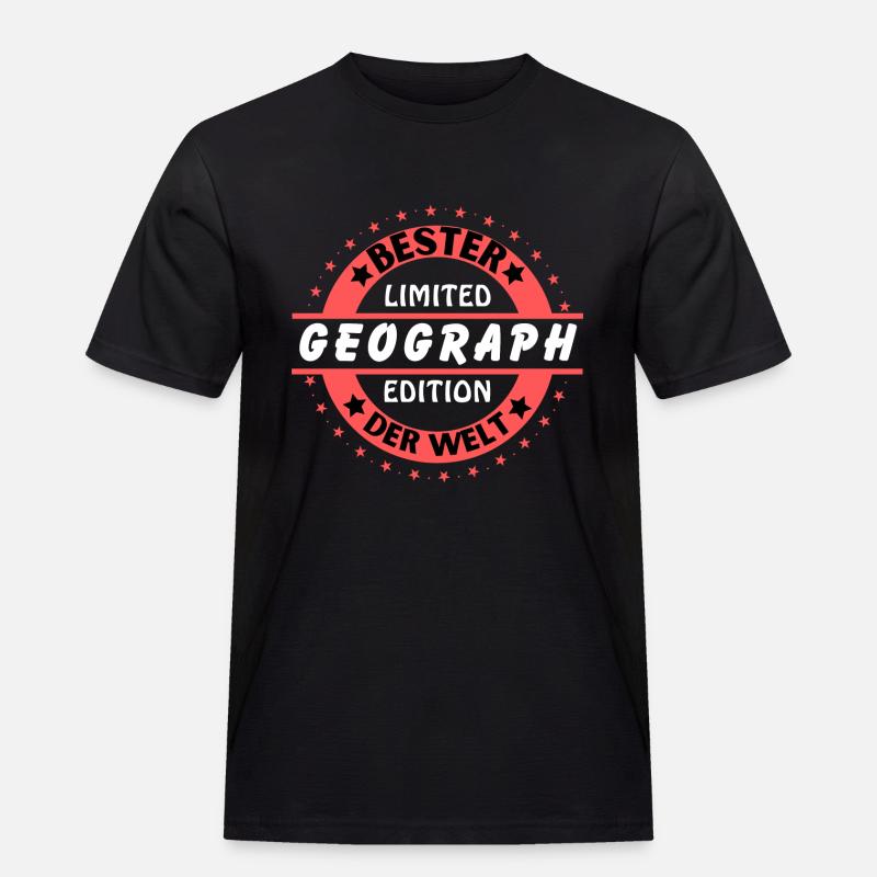 Bester Geograph der Welt - Männer Workwear T-Shirt - Schwarz
