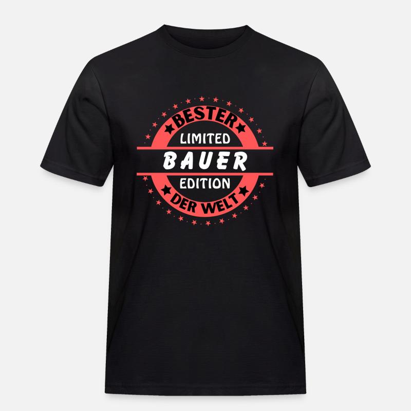 Bester Bauer der Welt - Männer Workwear T-Shirt - Schwarz