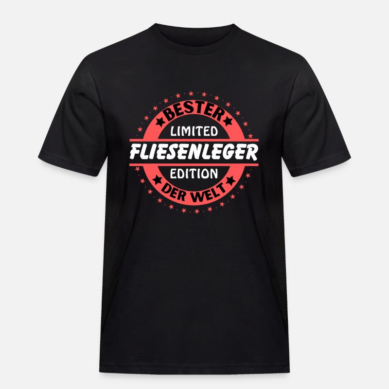 Bester Fliesenleger der Welt - Männer Workwear T-Shirt - Schwarz