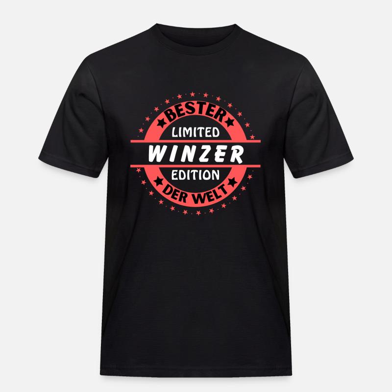 Bester Winzer der Welt - Männer Workwear T-Shirt - Schwarz
