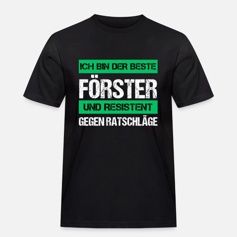 Resistenter Förster - Männer Workwear T-Shirt - Schwarz