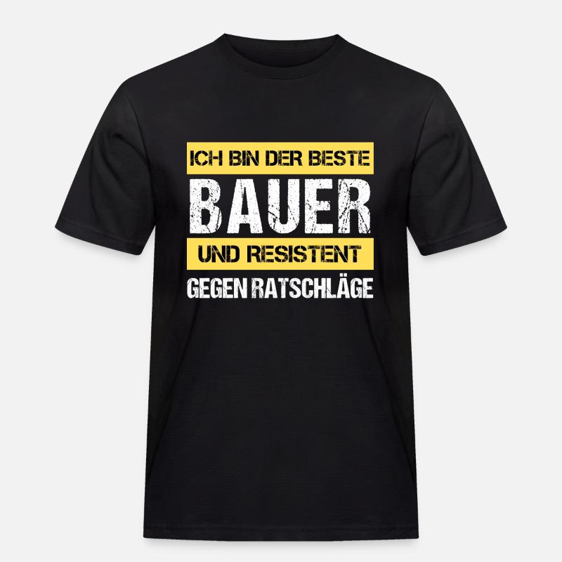 Resistenter Bauer - Männer Workwear T-Shirt - Schwarz