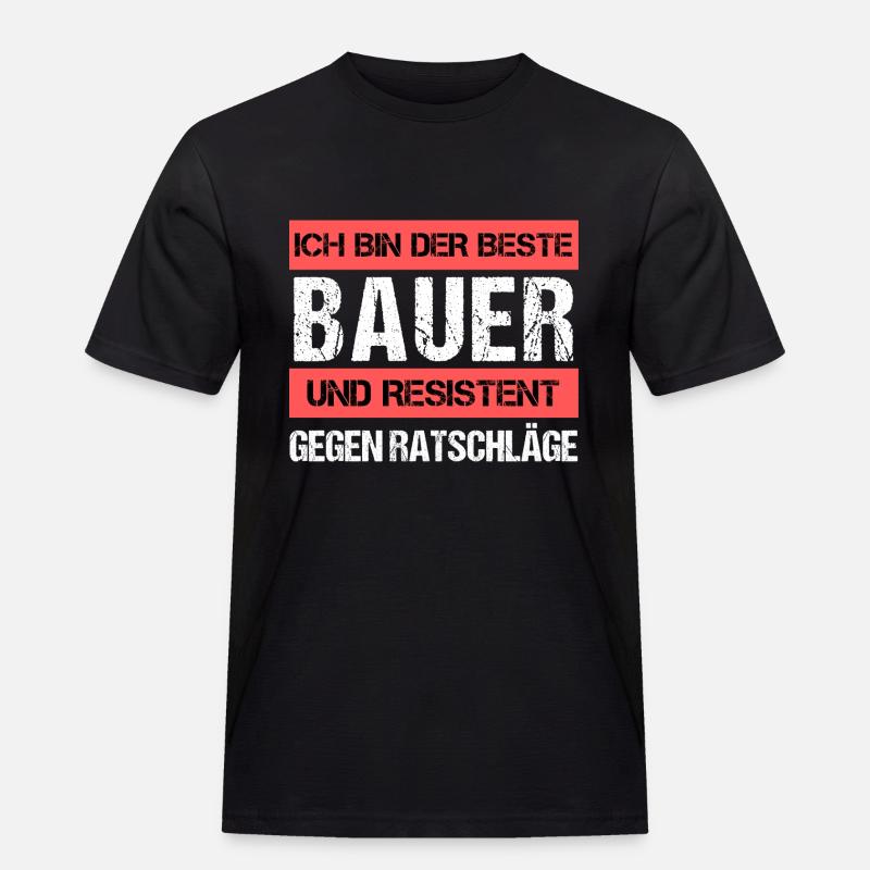 Resistenter Bauer - Männer Workwear T-Shirt - Schwarz